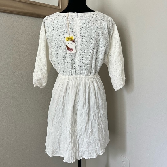 Chelsea & Violet Off White Cottage Mini Dress - Picture 7 of 7